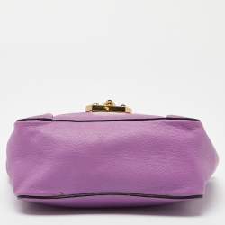 Pre Owned Chloe Purple Leather Small Elsie Shoulder Bag