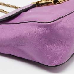 Pre Owned Chloe Purple Leather Small Elsie Shoulder Bag