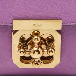 Pre Owned Chloe Purple Leather Small Elsie Shoulder Bag