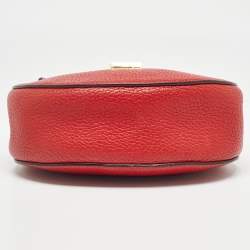 Pre Owned Chloe Red Leather Small Drew Chain Crossbody Bag