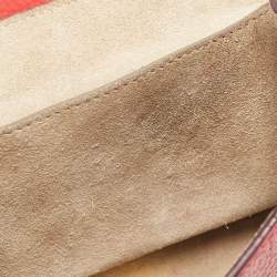 Pre Owned Chloe Red Leather Small Drew Chain Crossbody Bag