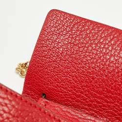 Pre Owned Chloe Red Leather Small Drew Chain Crossbody Bag
