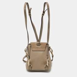 Chloe Beige Leather and Suede Mini Faye Daye Backpack