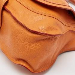 Pre Owned Chloe Orange Leather Medium Marcie Shoulder Bag