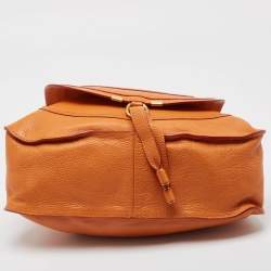 Pre Owned Chloe Orange Leather Medium Marcie Shoulder Bag
