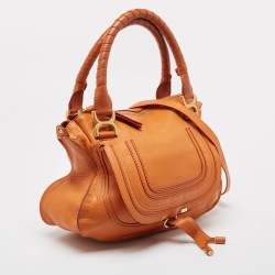 Pre Owned Chloe Orange Leather Medium Marcie Shoulder Bag