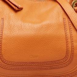 Pre Owned Chloe Orange Leather Medium Marcie Shoulder Bag
