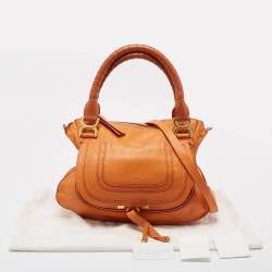 Pre Owned Chloe Orange Leather Medium Marcie Shoulder Bag