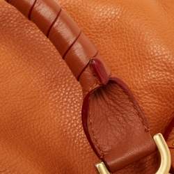Pre Owned Chloe Orange Leather Medium Marcie Shoulder Bag