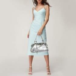 Pre Owned Chloe Silver Leather Paddington Satchel