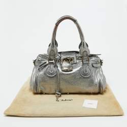 Pre Owned Chloe Silver Leather Paddington Satchel