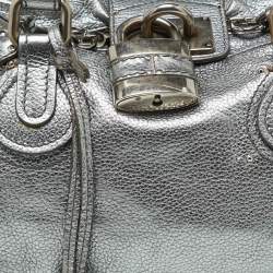 Pre Owned Chloe Silver Leather Paddington Satchel