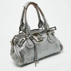 Pre Owned Chloe Silver Leather Paddington Satchel