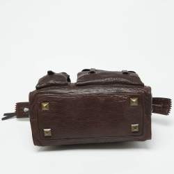 Chloe Brown/Black Leather Pockets Tote