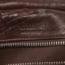 Chloe Brown/Black Leather Pockets Tote
