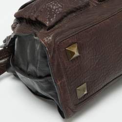 Chloe Brown/Black Leather Pockets Tote