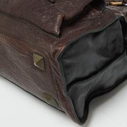 Chloe Brown/Black Leather Pockets Tote