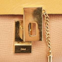 Chloe Beige/Mustard Leather Medium Drew Shoulder Bag