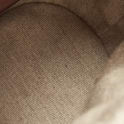 Pre Owned Chloe Beige/Tan Raffia and Leather Small Woody Bucket Bag