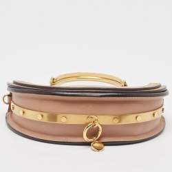 Pre Owned Chloe Beige Leather Nile Minaudiere Crossbody Bag
