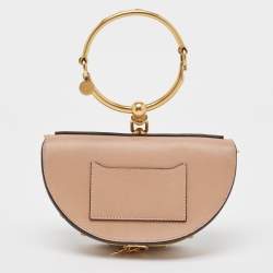 Pre Owned Chloe Beige Leather Nile Minaudiere Crossbody Bag