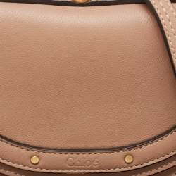 Pre Owned Chloe Beige Leather Nile Minaudiere Crossbody Bag