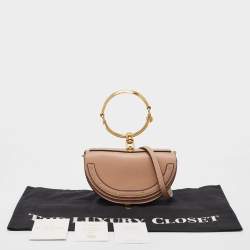 Pre Owned Chloe Beige Leather Nile Minaudiere Crossbody Bag
