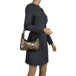Pre Owned Chloe Black and Metallic Sequin Embellished Shoulder Bag