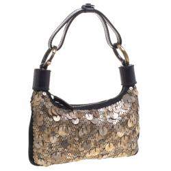Pre Owned Chloe Black and Metallic Sequin Embellished Shoulder Bag