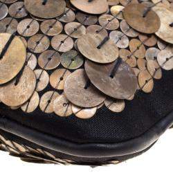 Pre Owned Chloe Black and Metallic Sequin Embellished Shoulder Bag