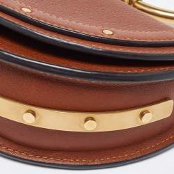 Pre Owned Chloe Tan Leather Small Nile Bracelet Minaudiere Bag