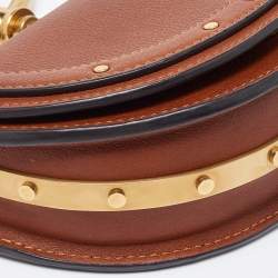 Pre Owned Chloe Tan Leather Small Nile Bracelet Minaudiere Bag