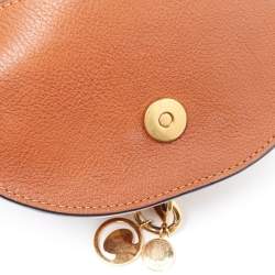 Pre Owned Chloe Tan Leather Small Nile Bracelet Minaudiere Bag