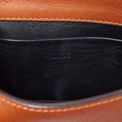 Pre Owned Chloe Tan Leather Small Nile Bracelet Minaudiere Bag