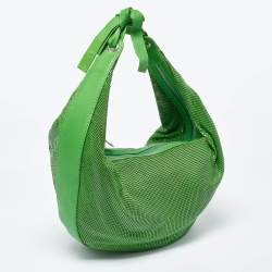 Pre Owned Chloe Green Metal Mesh and Leather Chainmail Hobo