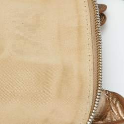 Chloe Gold Leather Front Pocket Satchel
