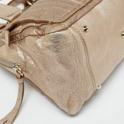 Chloe Gold Leather Front Pocket Satchel