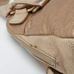 Chloe Gold Leather Front Pocket Satchel