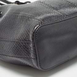 Pre Owned Chloe Black Snakeskin and Leather Gala Bucket Bag