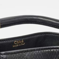 Pre Owned Chloe Black Snakeskin and Leather Gala Bucket Bag
