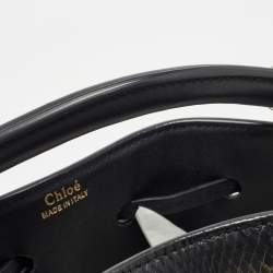 Pre Owned Chloe Black Snakeskin and Leather Gala Bucket Bag