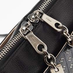 Pre Owned Chloe Black Snakeskin, Nubuck and Leather Studded Crossbody Bag