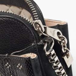 Pre Owned Chloe Black Snakeskin, Nubuck and Leather Studded Crossbody Bag