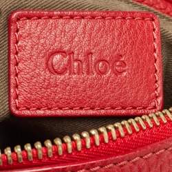 Pre Owned Chloe Red Leather Medium Marcie Shoulder Bag