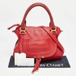 Pre Owned Chloe Red Leather Medium Marcie Shoulder Bag