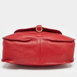 Pre Owned Chloe Red Leather Medium Marcie Shoulder Bag