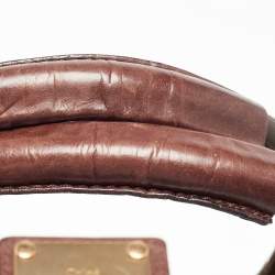 Pre Owned Chloe Brown Crocodile and Leather Medium Paddington Satchel