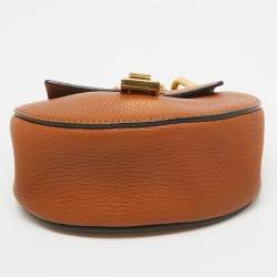 Pre Owned Chloe Brown Leather Mini Drew Shoulder Bag