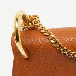 Pre Owned Chloe Brown Leather Mini Drew Shoulder Bag