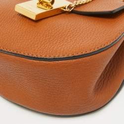 Pre Owned Chloe Brown Leather Mini Drew Shoulder Bag